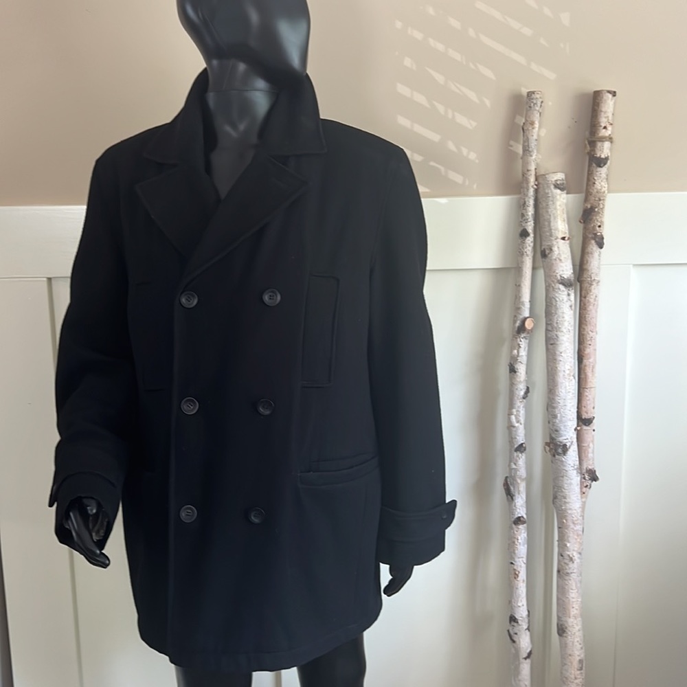 Guess Black Double Breasted Coat